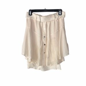 A.L.C Ivory Belted Silk Skirt Size 2 w/Pockets
